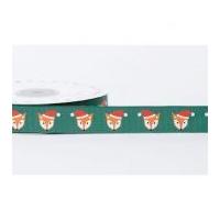 16mm reel chic fox head print grosgrain ribbon green