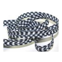 16mm Gingham Cotton Bias Binding Tape Navy Blue