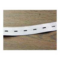 16mm Buttonhole Elastic White