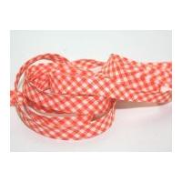 16mm Gingham Cotton Bias Binding Tape Orange