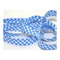 16mm Gingham Cotton Bias Binding Tape Blue