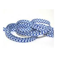 16mm Gingham Cotton Bias Binding Tape Royal Blue