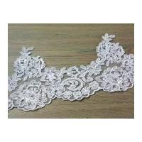 16cm naomi embroidered beaded couture bridal lace trimming white