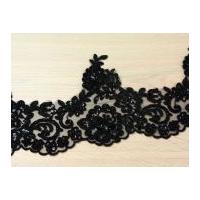 16cm naomi embroidered beaded couture bridal lace trimming black