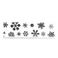 16mm Bertie's Bows Christmas Snowflake Grosgrain Ribbon Silver & White