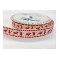 16mm bertie39s bows reindeer tree christmas grosgrain ribbon red ivory