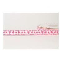 16mm Reel Chic Heart Frill Print Grosgrain Ribbon Antique White