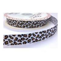 16mm berties bows leopard print grosgrain ribbon white