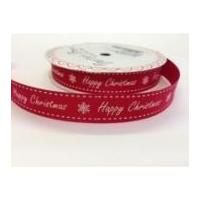 16mm berties bows happy christmas grosgrain ribbon red