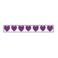 16mm Celebrate Satin Heart Print Ribbon Purple/White