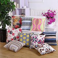 16 Design Creative Geometry Flowers Pillow Cover Novelty Cotton/Linen Pillow Case