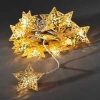 16 bulb led string lights with golden stars