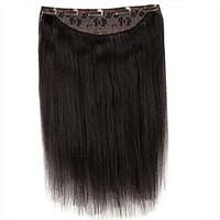 16inch one piece 5 clip in 100% remy human hair extension handmade 120g