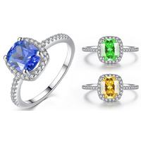 1.67ct Rhodium-Plated Simulated Sapphire Ring - 3 Colours