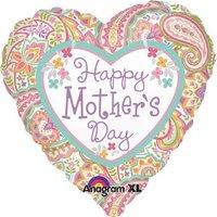 17 paisley heart shaped happy mothers day foil balloon