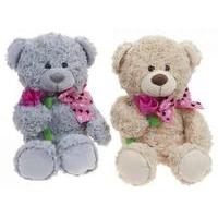 17 teddy bear with pink rose bow