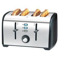 1700W 4 Slice Stainless Steel Toaster Defrosting Variable Browning
