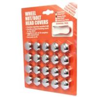 17mm Chrome Pack Of 20 Hex Nut Bolt Covers & Puller