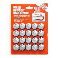 17mm Hex Chrome Finish Car Alloy Wheels Wheel Nut / Bolt Head Caps Covers Set Of 20 With Puller Removal Tool