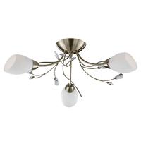 1763-3AB Gardenia Antique Brass Flush 3 Light Ceiling Light