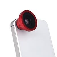 180 Degree Fisheye Macro Lens Magnetic Mount for iPhone 5S 5 Galaxy S4 S3 Note 3 HTC 2 in 1 Red