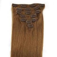 18 Inch 7Pcs 70g Clip in Human Human Hair Extensiiion Straight Multiple Colors Available Q1870