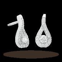 18ct White Gold Tear Drop Diamond Earrings