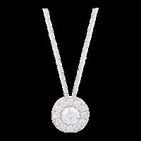 18ct White Gold 0.75ct Diamond Halo Pendant