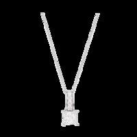 18ct White Gold Invisible 1.0ct Diamond Set Pendant