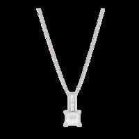 18ct White Gold Invisible 0.7ct Diamond Set Pendant