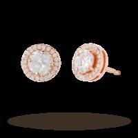 18ct Rose Gold 0.50ct Diamond Halo Stud Earrings