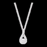 18ct White Gold Tear Drop Diamond Pendant