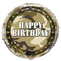 18 foil military camo happy birthday balloon