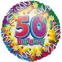 18 metallic 50th birthday foil balloon