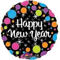 18 polka dot happy new year foil balloon