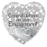 18\' Oaktree Entwined Hearts Engagement Foil Balloon