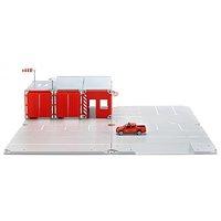 1:87 Fire Station Set With Firefighter Pick Up Truck Model Kit