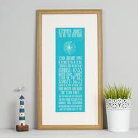 18th birthday the day you were born personalised print