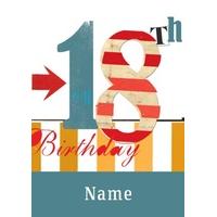 18th stripe birthday card bo1007