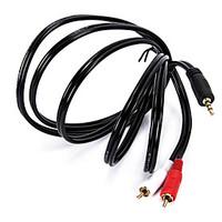 18m 6ft length 35mm stereo plug male to 2 rca male audio jack extensio ...