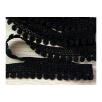 18mm pompom effect guipure lace trimming black