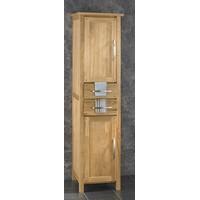 180cm Tall by 45cm Wide Ohio Solid Oak Two Drawer Two Door Freestanding Cabinet