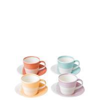1815 bright colours espresso cup saucer set of 4