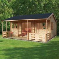 18X20 Kingswood 44mm Tongue & Groove Timber Log Cabin with Assembly Service