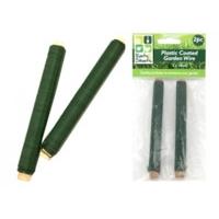 18m Green Coated 2 Pack Of Garden Wire On Wood Holder