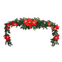180cm Mantlepiece Christmas Swag Garland with LED Lights