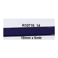 18mm Bowtique Gold Wire Edge Ribbon 5m Navy Blue