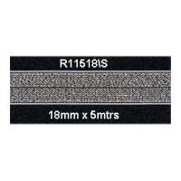 18mm Bowtique Woven Ribbon 5m Silver