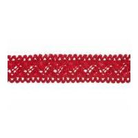 18mm Bowtique Cotton Lace Trimming 4m Red