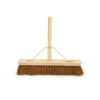 18 soft coco broom complete with 46 wooden handle metal support stay